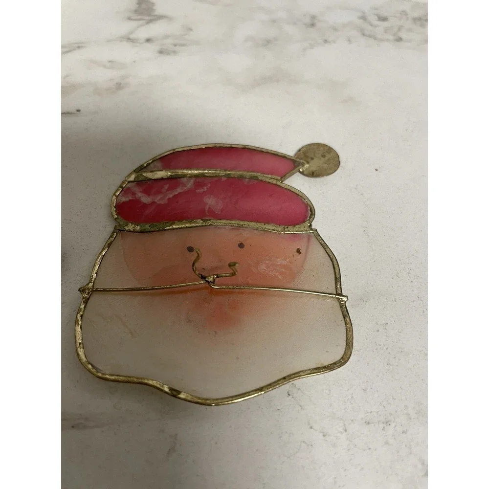 Vtg‎ Lot of 4 Capiz Shell Santa Clip On Christmas Tree Miniature Light Covers